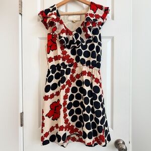 Anthropologie Leifsdottir Women’s Dress - Red and Black Floral - Has Pockets